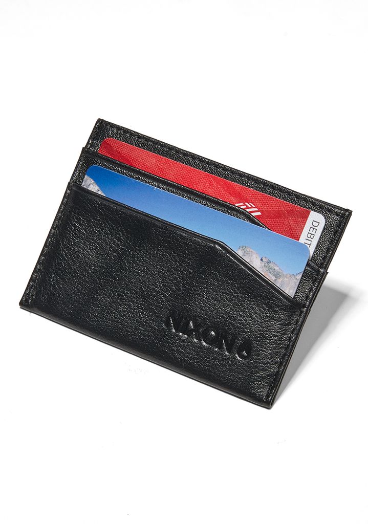 Black Accessories Nixon Flaco Leather Card Wallets | 064SQVOUJ