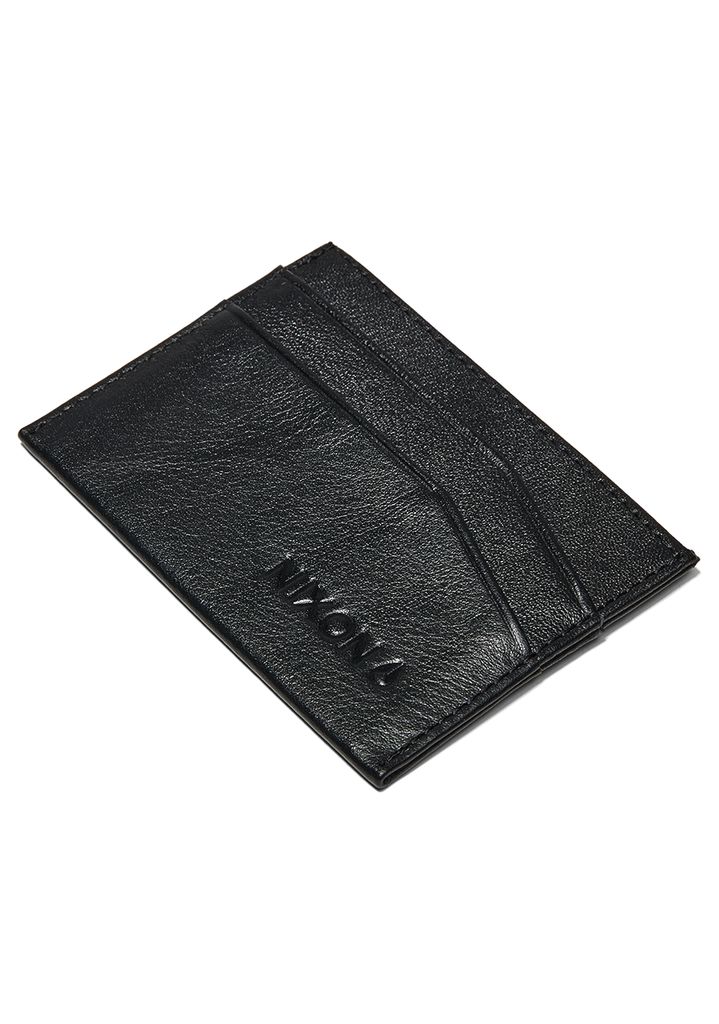 Black Accessories Nixon Flaco Leather Card Wallets | 064SQVOUJ