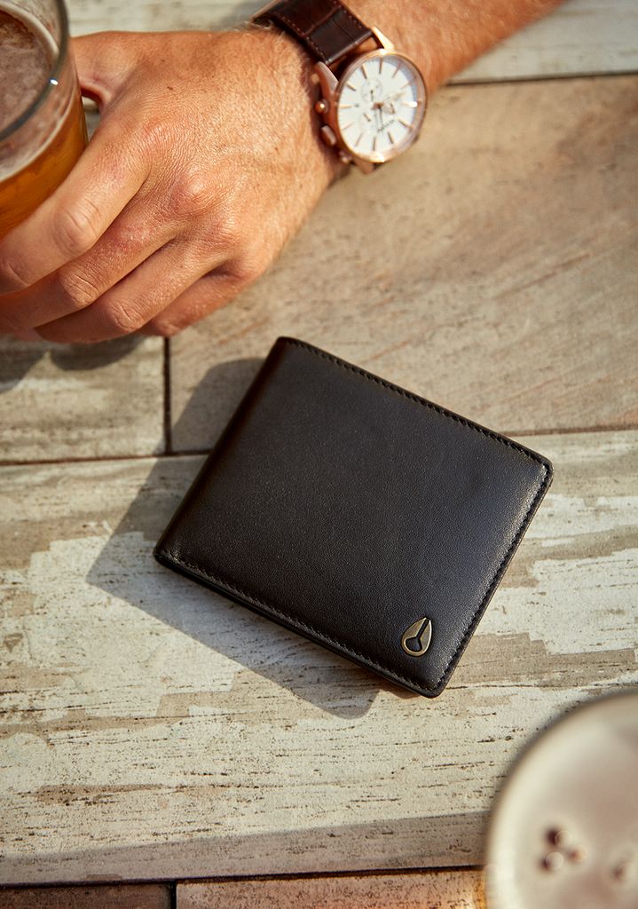 Black Accessories Nixon Pass Leather Wallets | 236RQNGIA