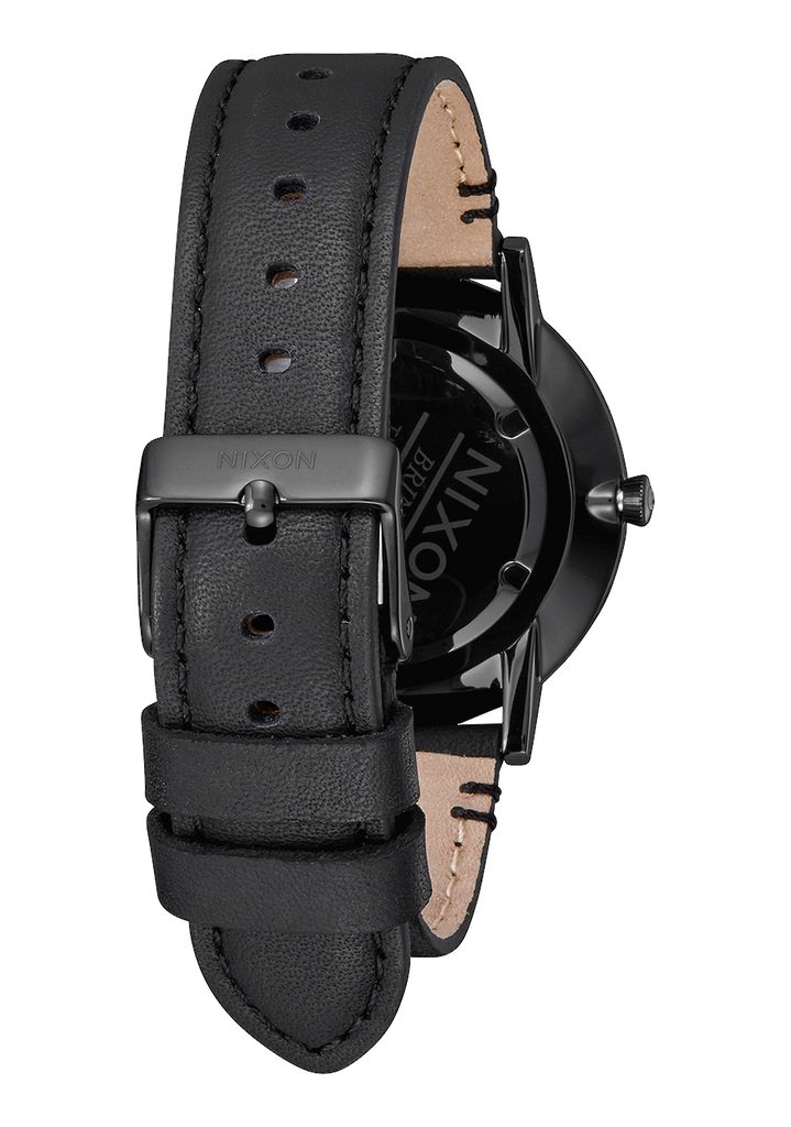 Black / Gold Watches Nixon Porter Leather Watches | 431VIRFPE