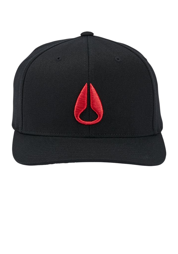 Black / Red Accessories Nixon Deep Down Flexfit Athletic Fit Hats | 953GXLHMB