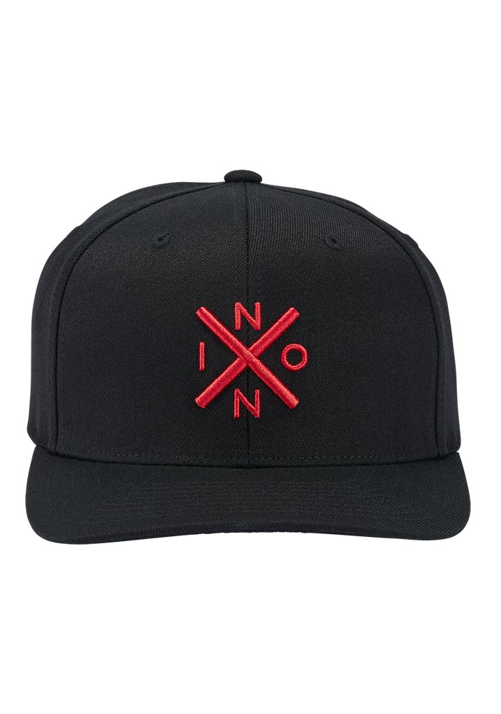 Black / Red Accessories Nixon Exchange Flexfit Hats | 105PNKEMT