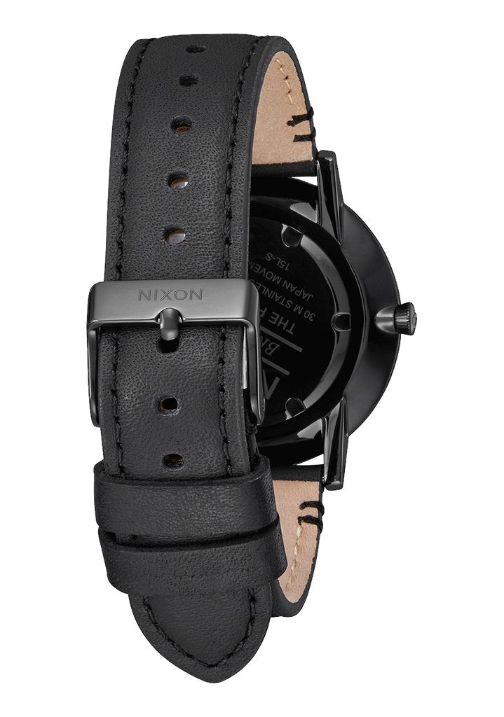 Black Watches Nixon Porter Leather Watches | 529KGIYVS