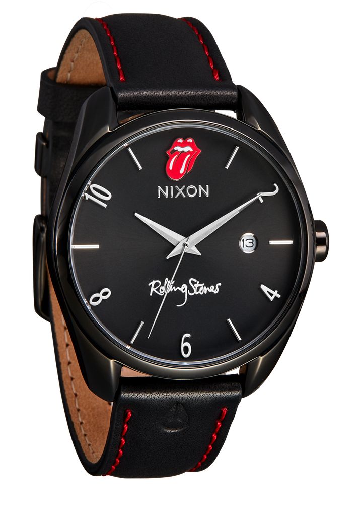 Black Watches Nixon Rolling Stones Thalia Leather Watches | 579MGTAYE