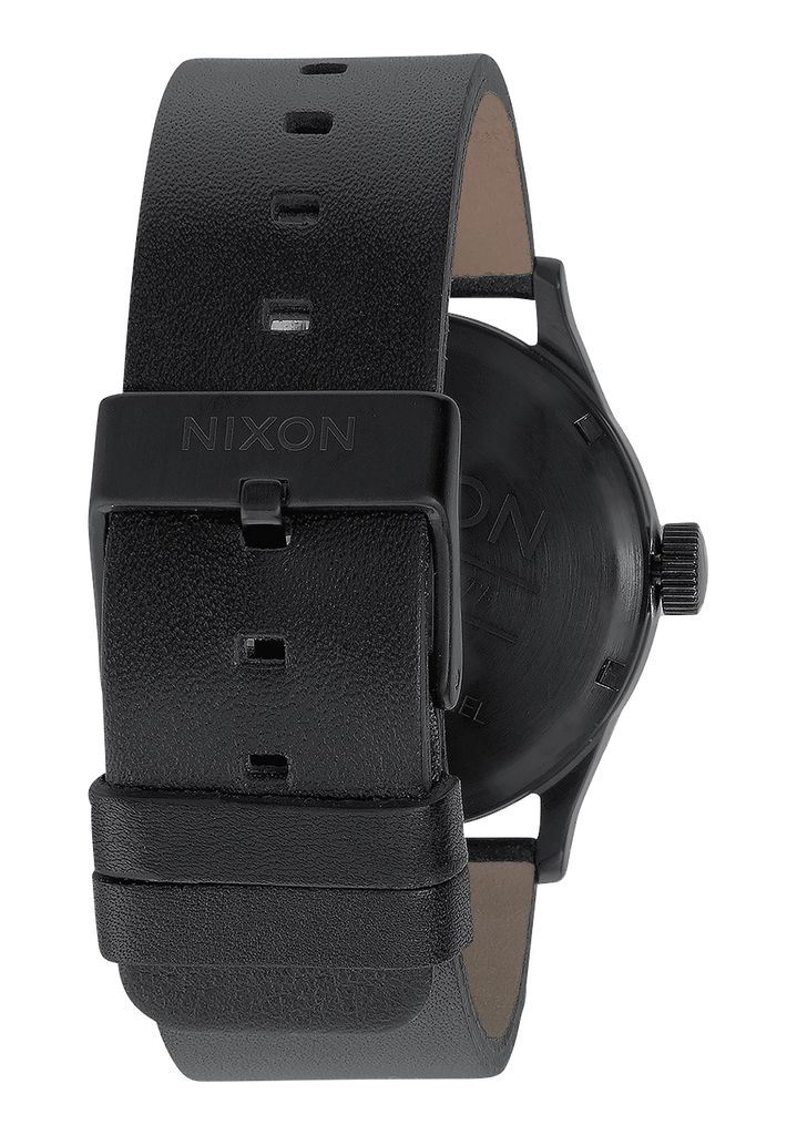 Black Watches Nixon Sentry Leather Watches | 962MOXBWG