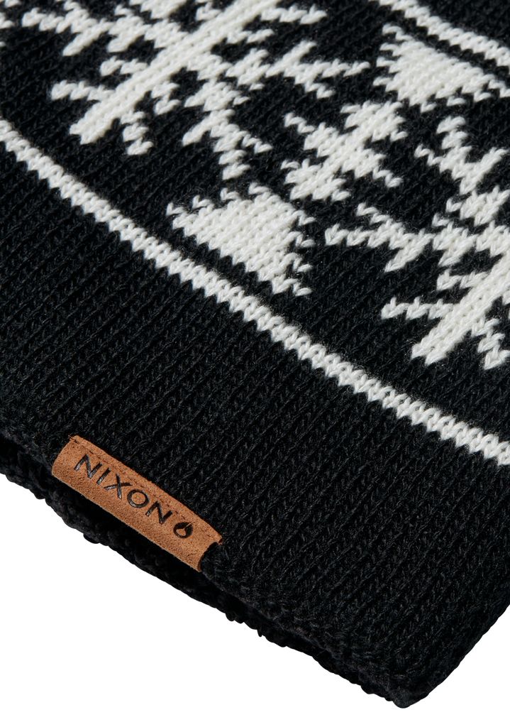 Black / White Accessories Nixon Meister Wool Pom Beanie | 837ZXCJDM