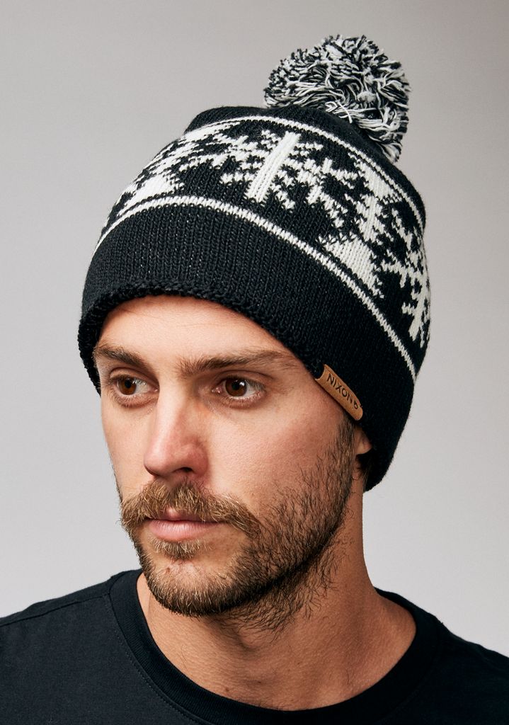 Black / White Accessories Nixon Meister Wool Pom Beanie | 837ZXCJDM