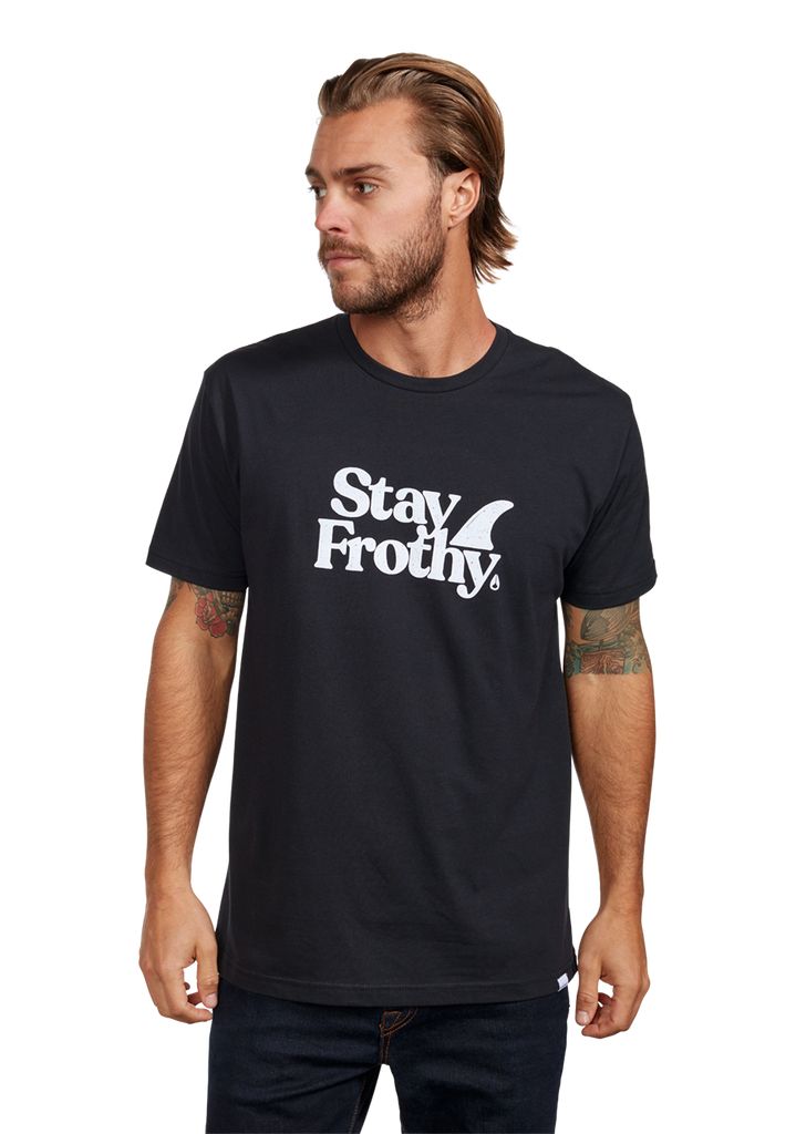 Black / White Apparel Nixon Stay Frothy Repreve® T Shirts | 392QRIWGU