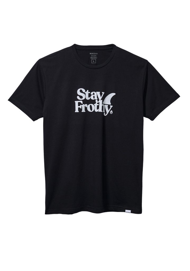 Black / White Apparel Nixon Stay Frothy Repreve® T Shirts | 392QRIWGU