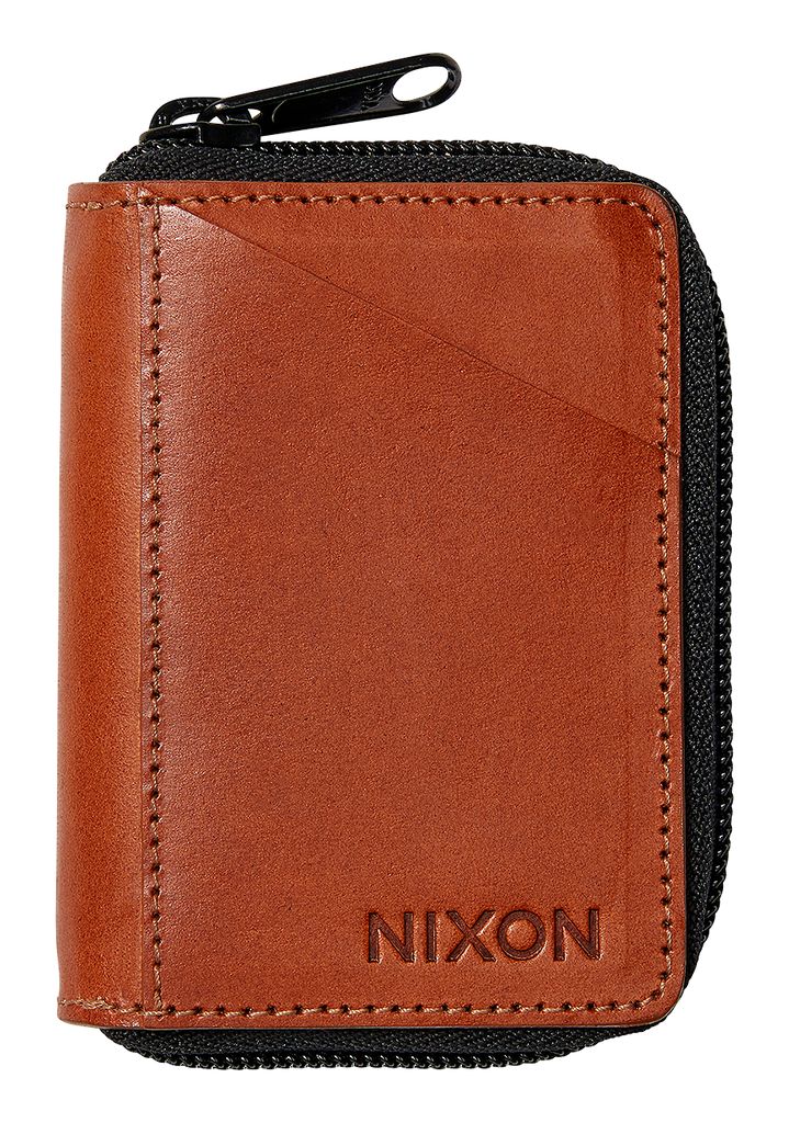 Brown Accessories Nixon Orbit Zip Card Leather Wallets | 729YZIOLK