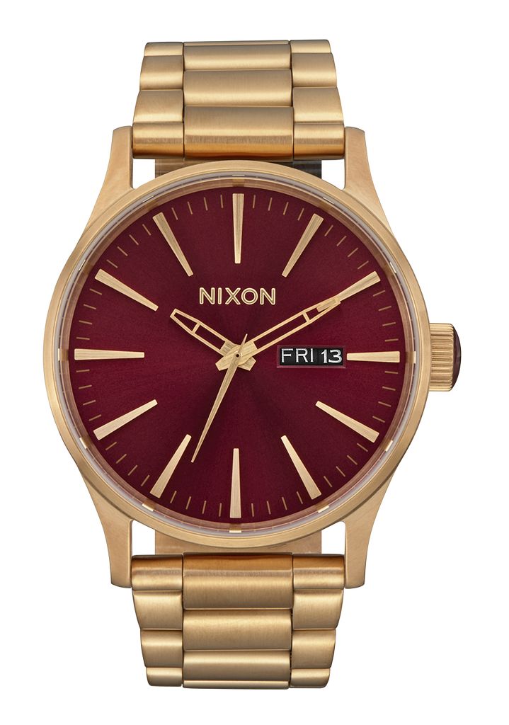 Burgundy / Gold Watches Nixon Sentry Stainless Steel Watches | 049XWDLZM