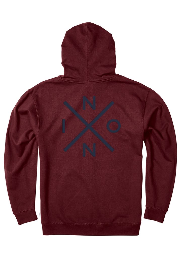 Burgundy / Navy Apparel Nixon Spot Hoodie | 123HQXUVJ