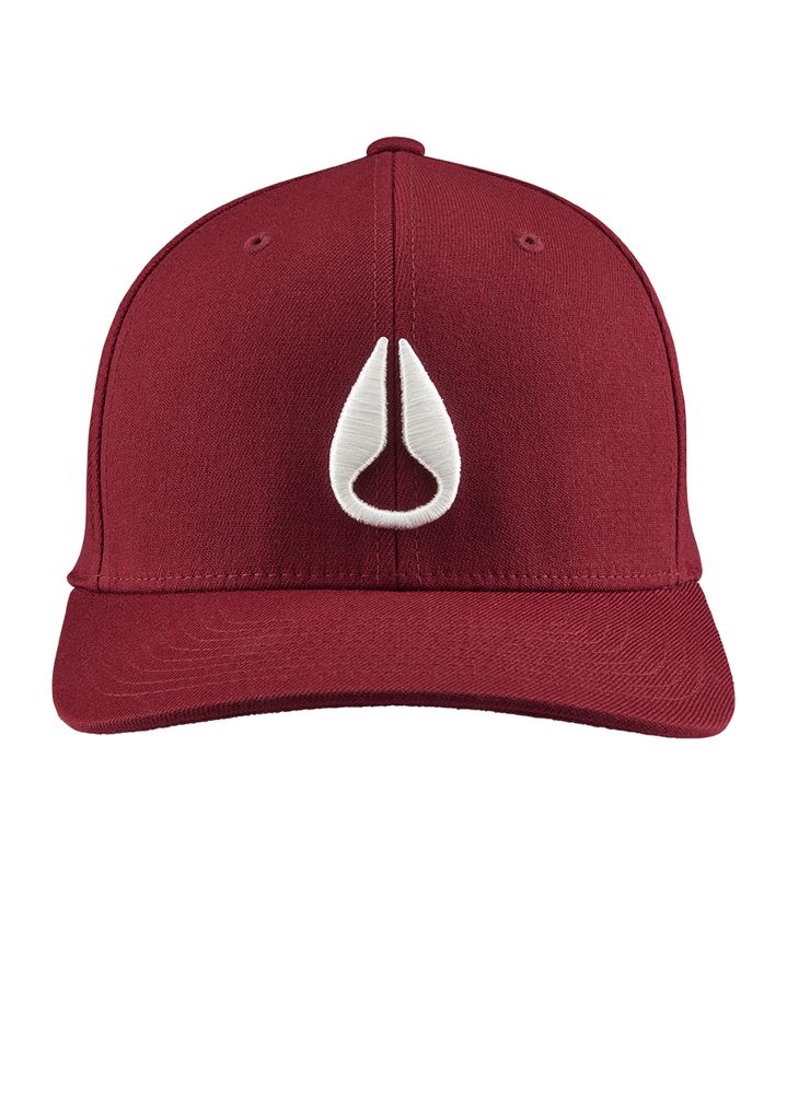 Burgundy / White Accessories Nixon Deep Down Flexfit Athletic Fit Hats | 314UEVTYB