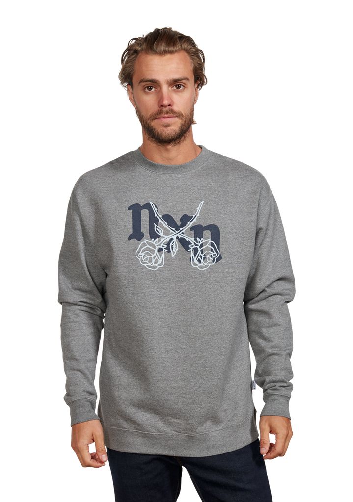 Dark Grey Apparel Nixon Rosas Crew Sweatshirt | 305BCLKWN