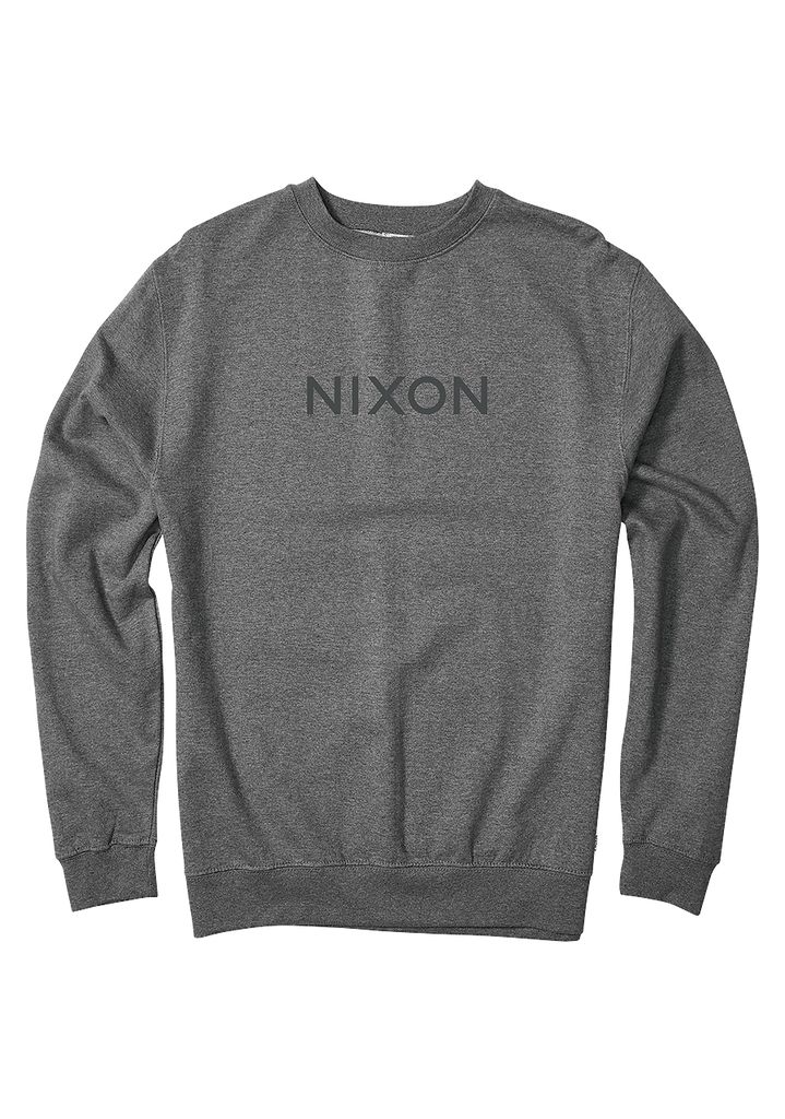 Dark Grey Apparel Nixon Wordmark Crew Sweatshirt | 573BUIOLE