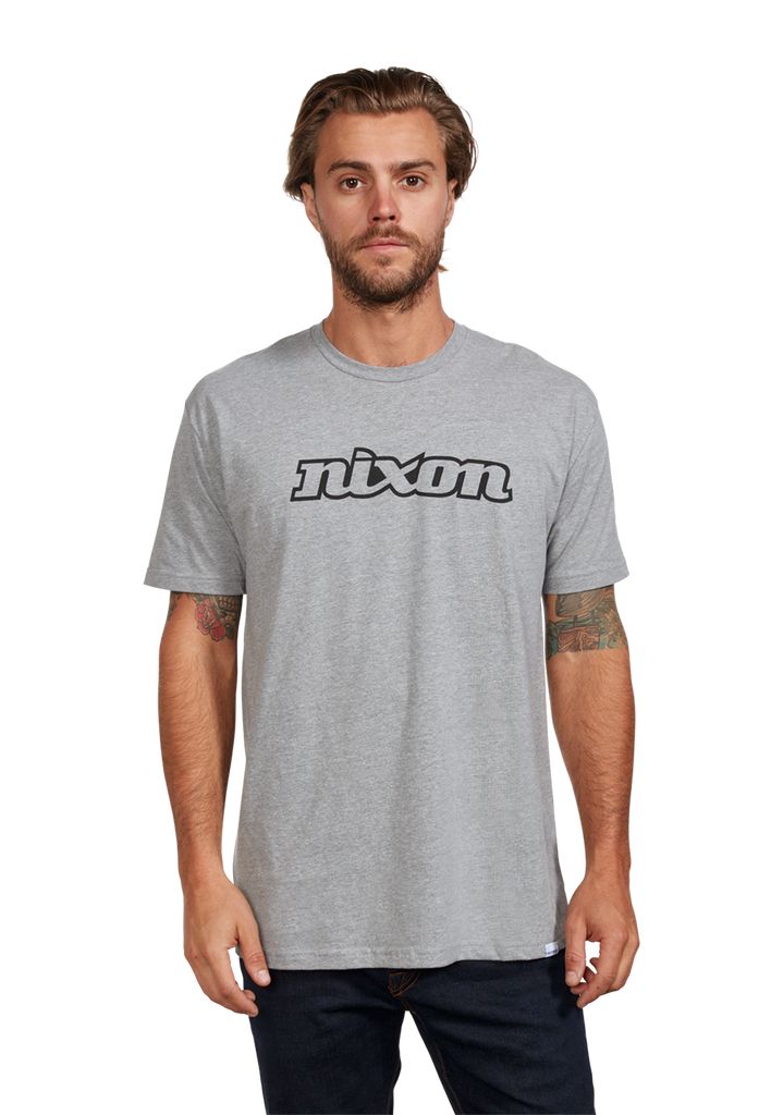 Dark Grey / Black Apparel Nixon OG Script Eco-Repreve® T Shirts | 741BSLKDR