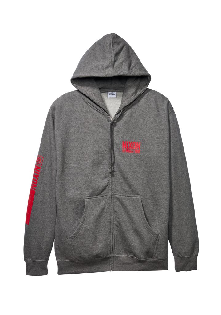 Dark Grey / Red Apparel Nixon Track Zip Hoodie | 917KYITCE