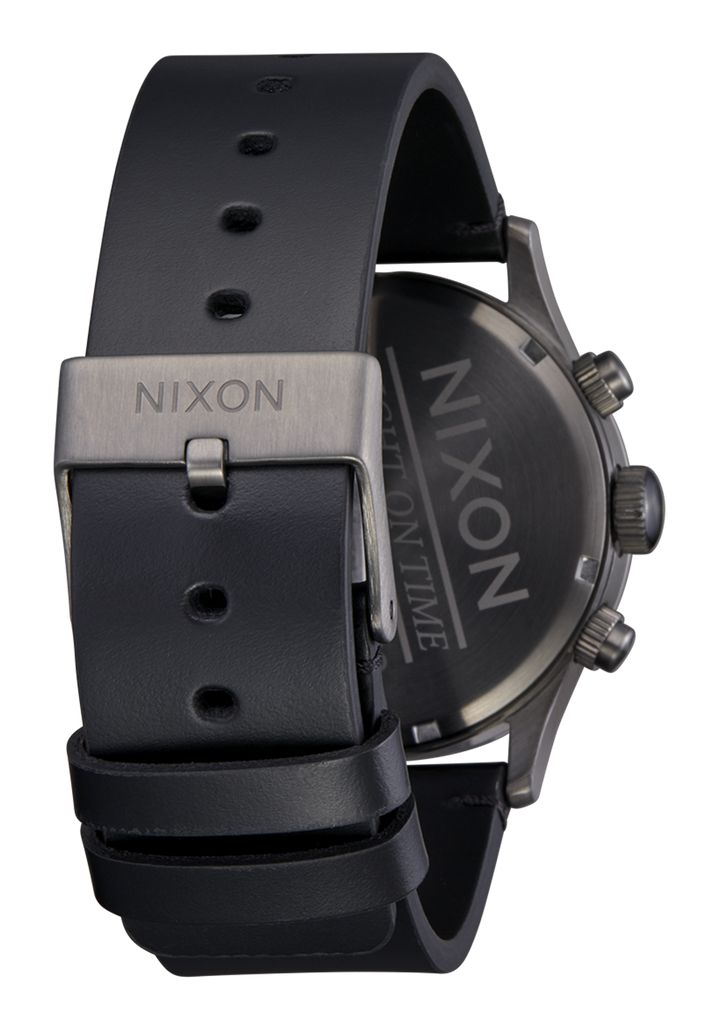 Grey / Black Watches Nixon Sentry Chrono Leather Watches | 143ORAEVI