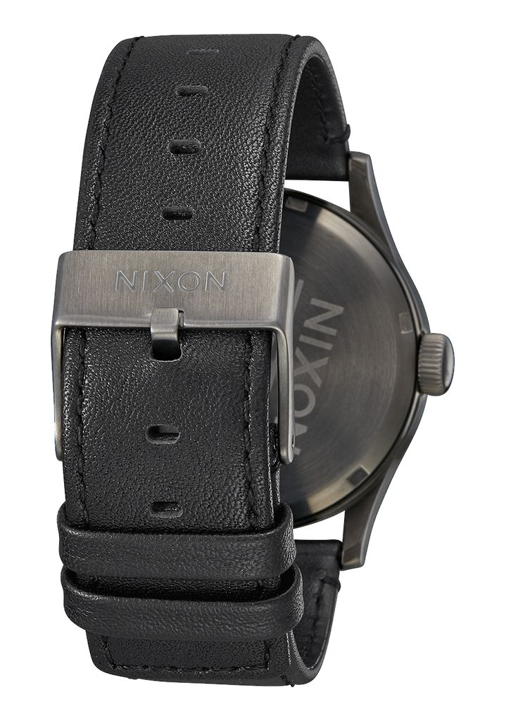 Grey / Black Watches Nixon Sentry Leather Watches | 714OBQGTV