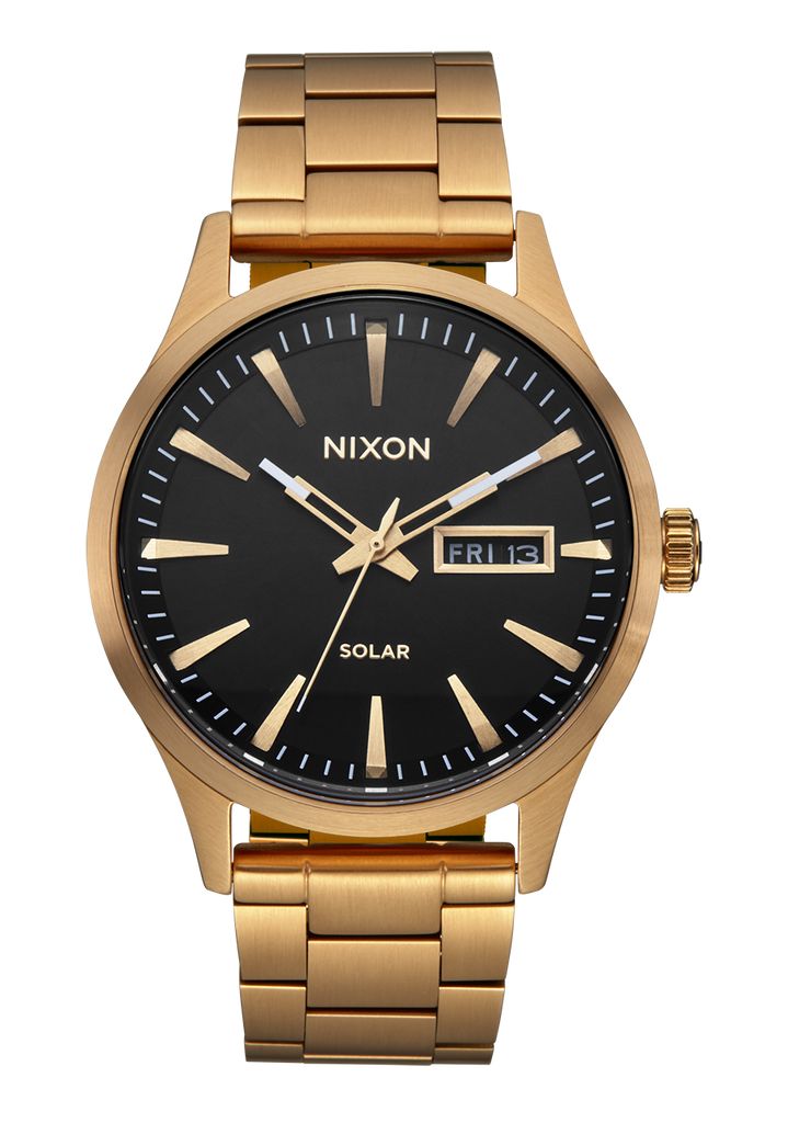 Grey / Gold / Black Watches Nixon Sentry Solar Stainless Steel Watches | 173NGUVMJ