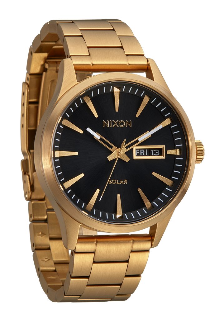 Grey / Gold / Black Watches Nixon Sentry Solar Stainless Steel Watches | 784OIALJN