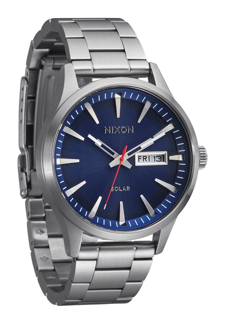 Grey / Navy / Silver Watches Nixon Sentry Solar Stainless Steel Watches | 257NWISQG