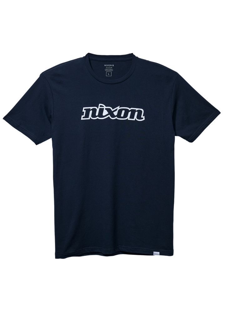 Navy / White Apparel Nixon OG Script Eco-Repreve® T Shirts | 016ESOFTR