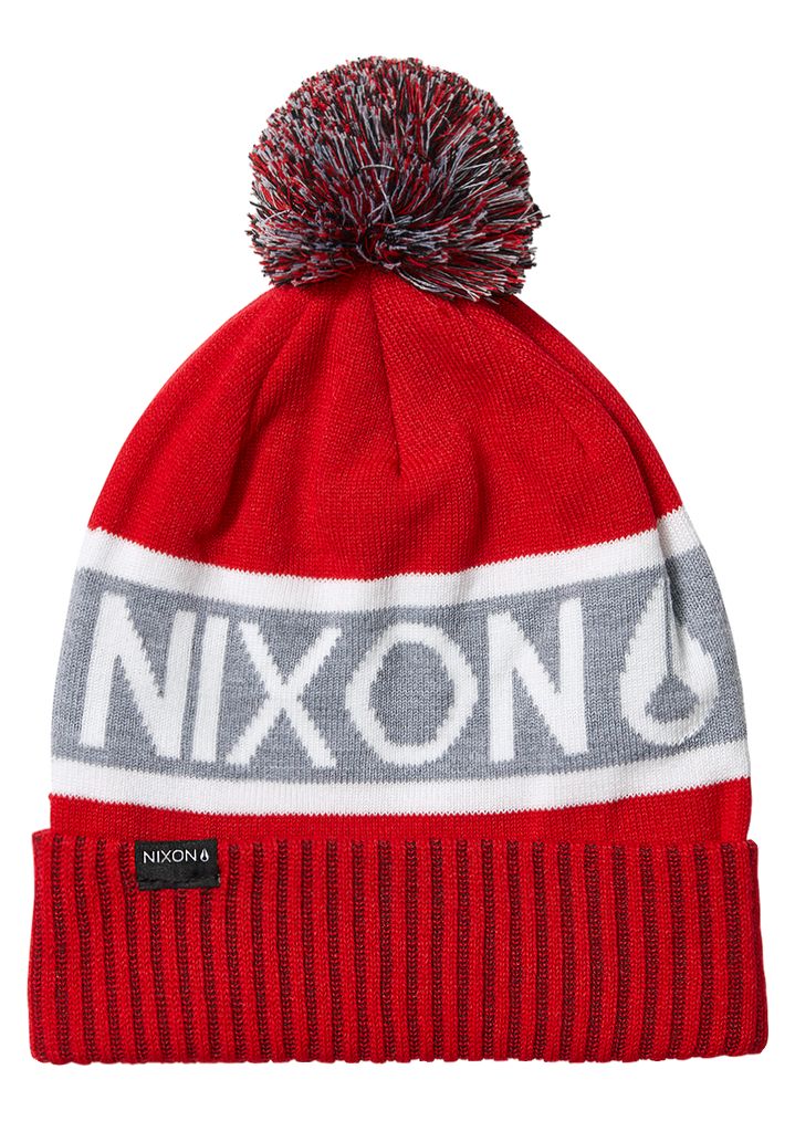 Red / Grey Accessories Nixon Teamster Beanie | 498OGKYSN