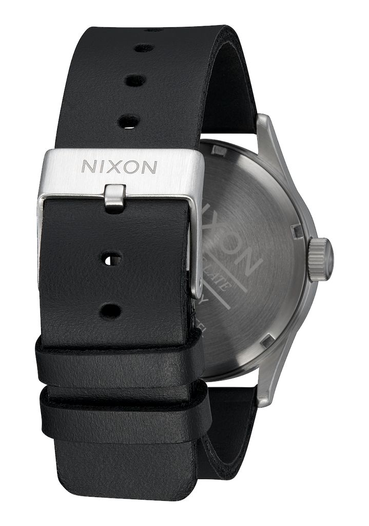 Silver / Black Watches Nixon Sentry Leather Watches | 629JDXFCH