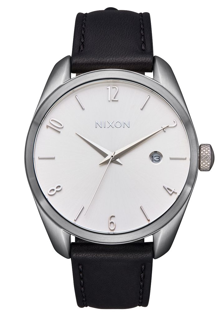 Silver / Black Watches Nixon Thalia Leather Watches | 718LHFGVQ