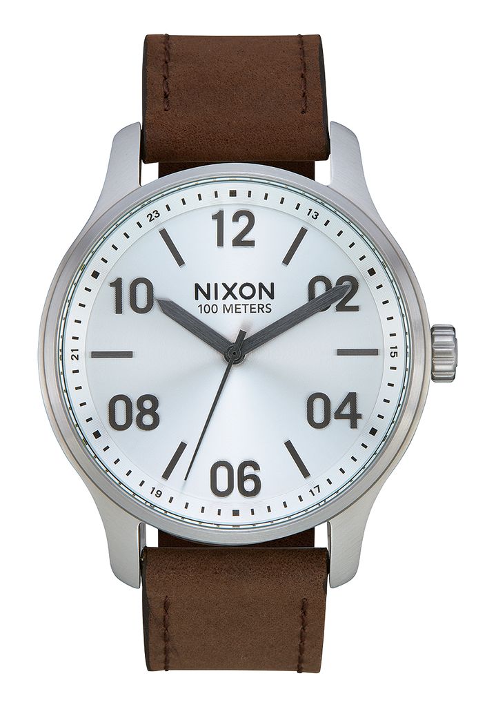 Silver / Brown Watches Nixon Patrol Leather Watches | 310JCTXVD