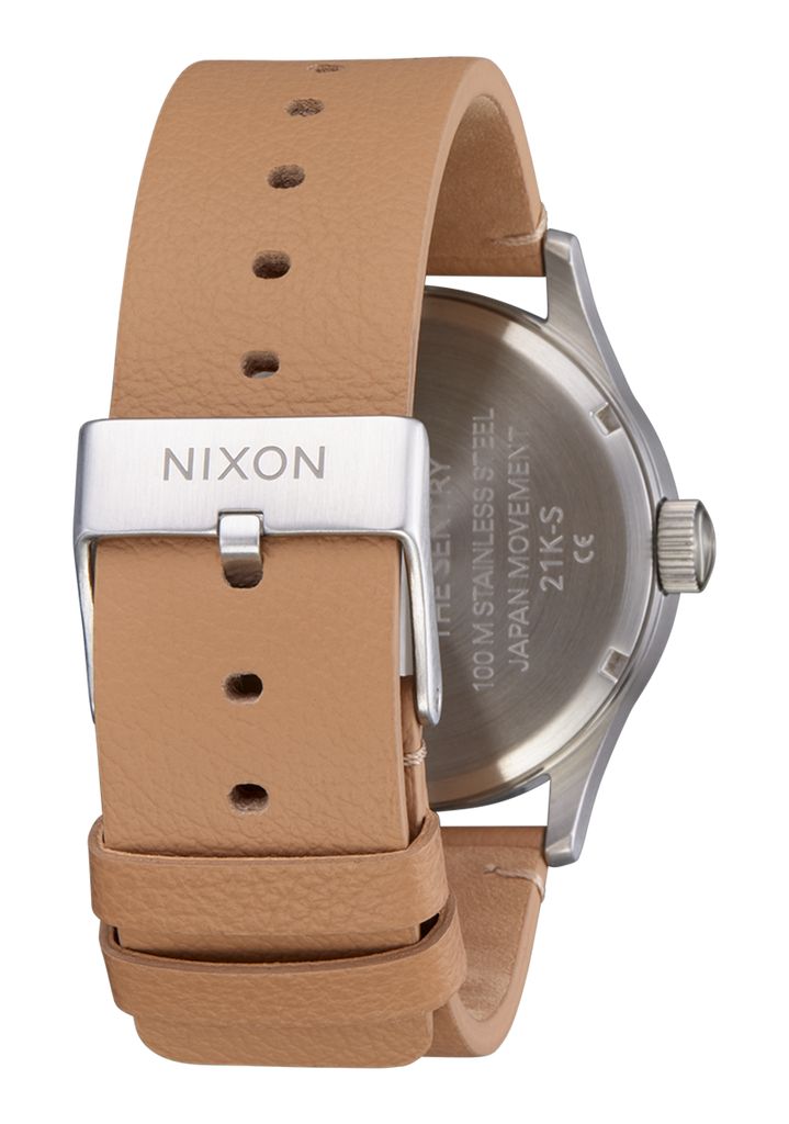 Silver / Brown Watches Nixon Sentry Leather Watches | 256FSVRCO