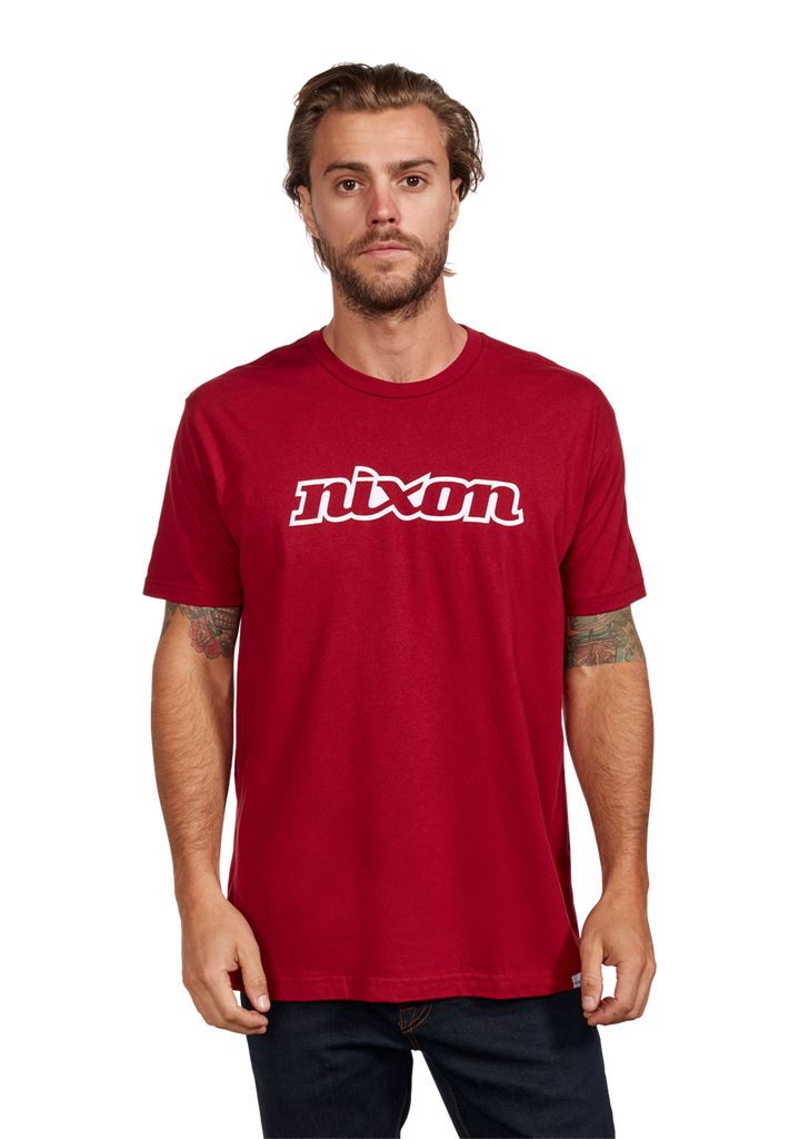 White Apparel Nixon OG Script Eco-Repreve® T Shirts | 675KYBEZG