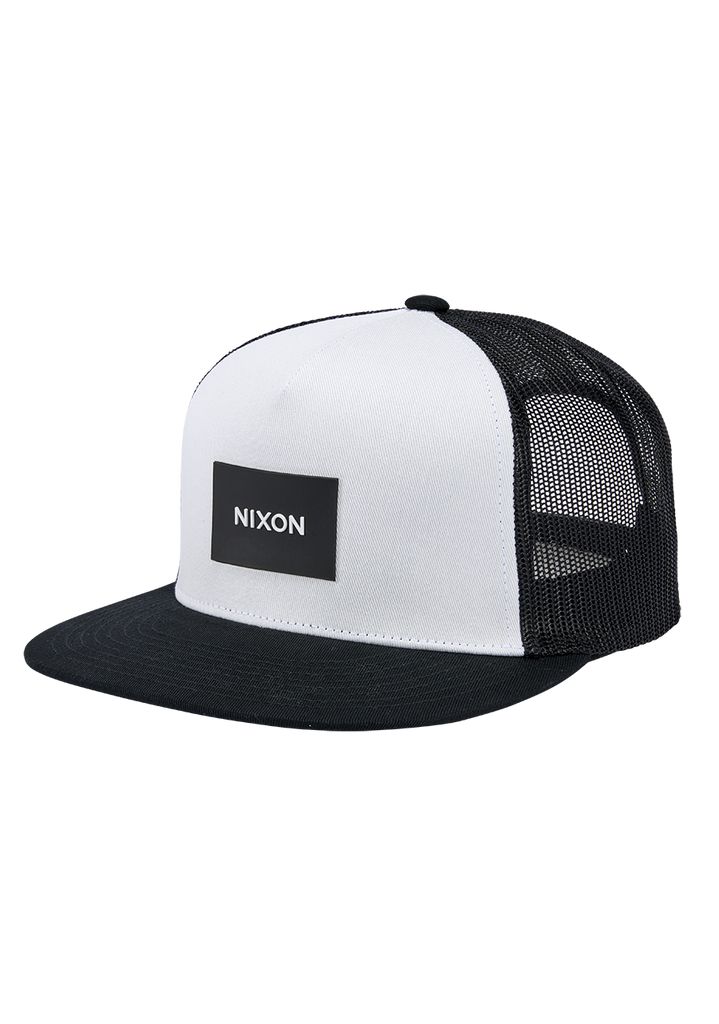 White / Black Accessories Nixon Team Trucker Hats | 976NTZKVP