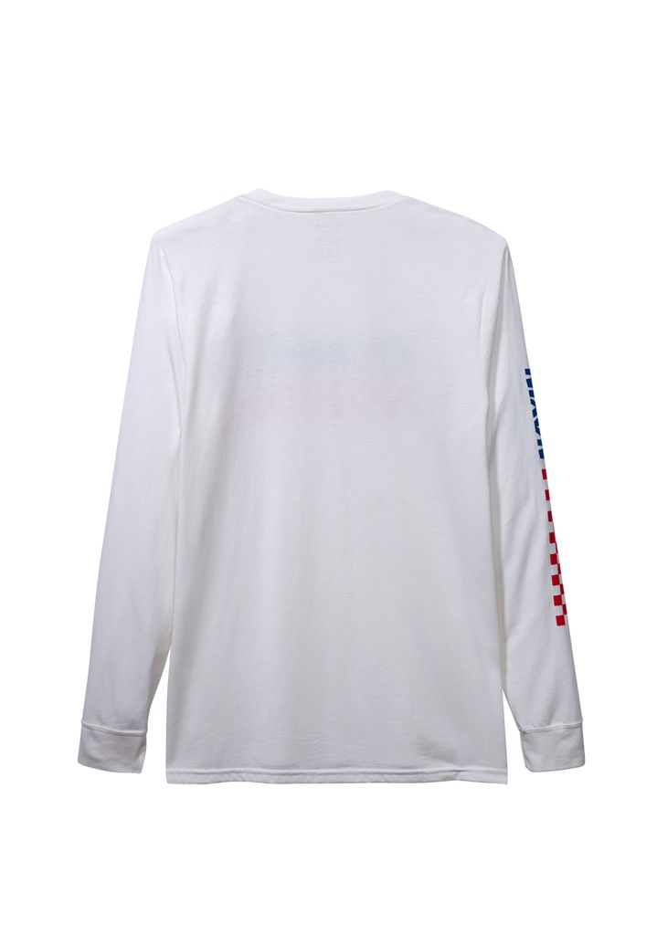 White / Navy Apparel Nixon Circuit Long Sleeve Repreve® Sweatshirt | 423PFMSUN