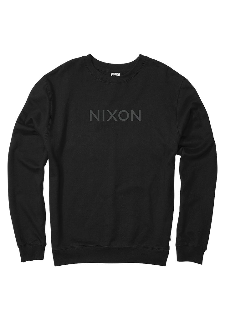 Black Apparel Nixon Wordmark Crew Sweatshirt | 426IVMJRW