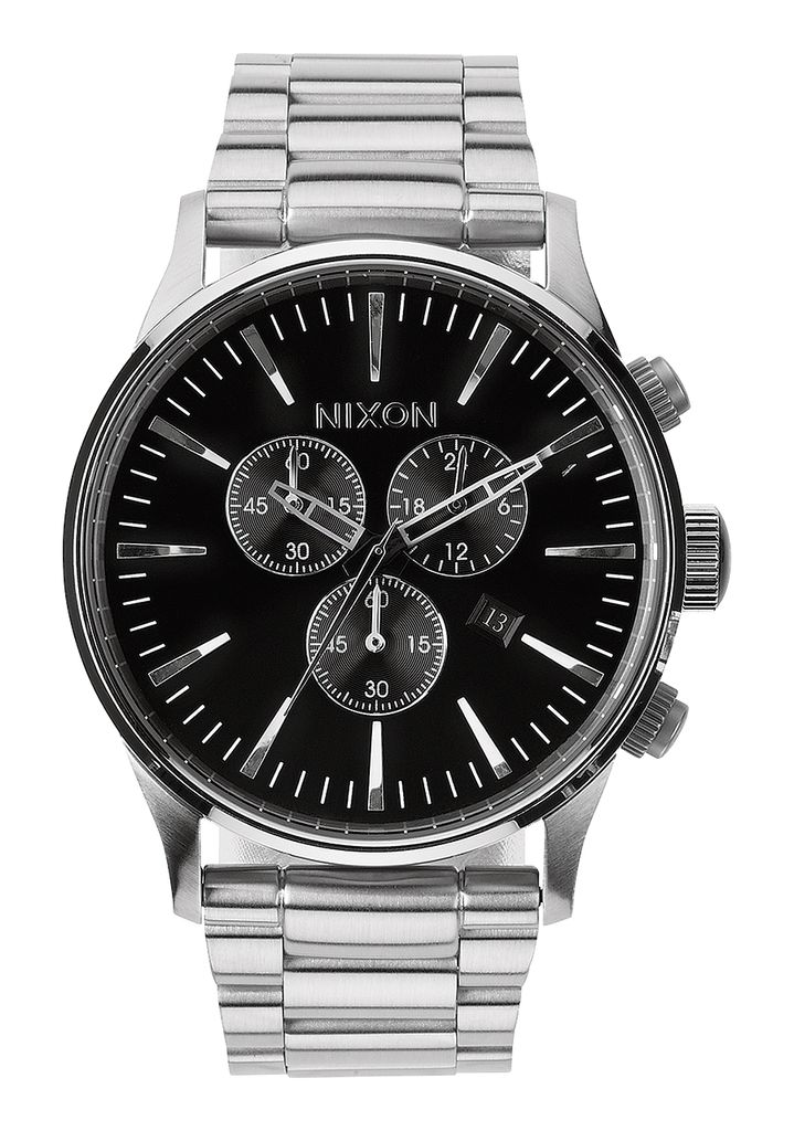 Black Watches Nixon Sentry Chrono Watches | 912GOPXCD