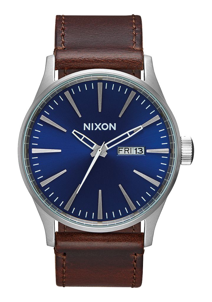 Blue / Brown Watches Nixon Sentry Leather Watches | 648SIQPGA