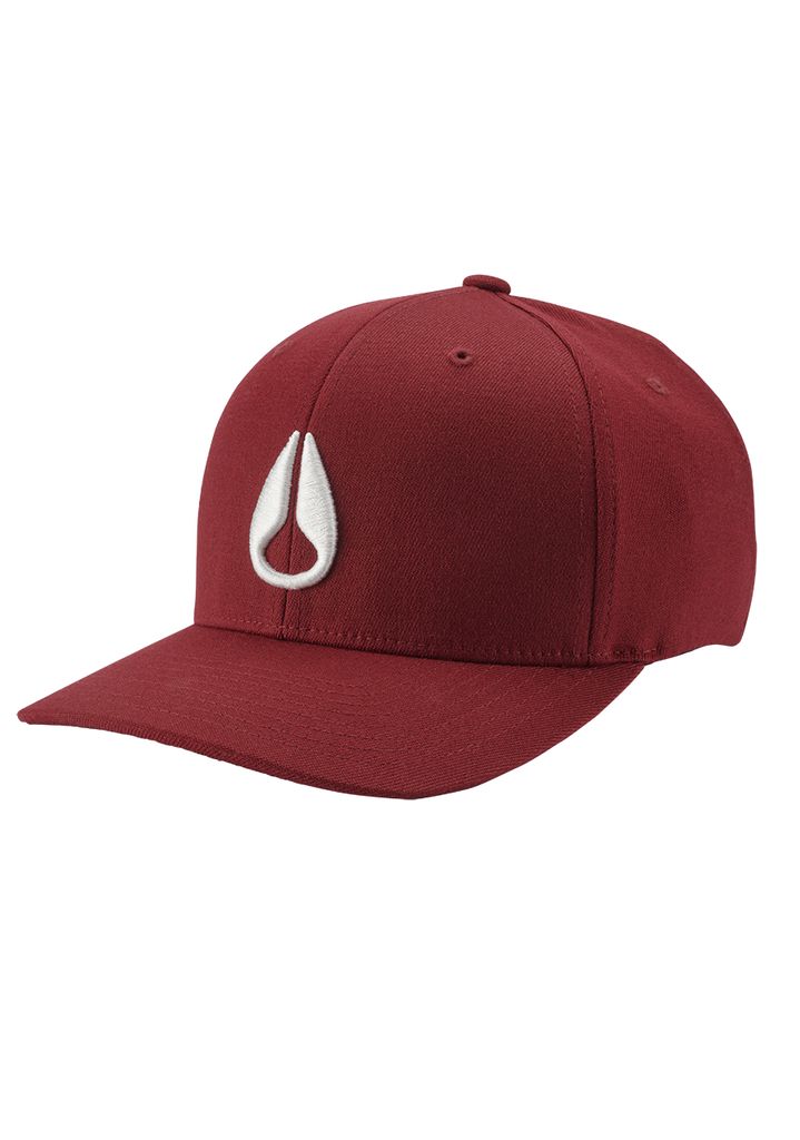 Burgundy / White Accessories Nixon Deep Down Flexfit Athletic Fit Hats | 314UEVTYB