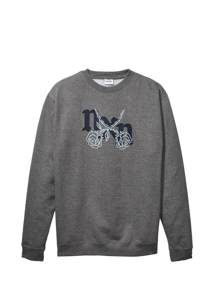 Dark Grey Apparel Nixon Rosas Crew Sweatshirt | 305BCLKWN