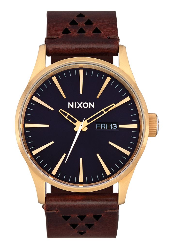 Gold / Indigo / Brown Watches Nixon Sentry Leather Watches | 951RWLUFE