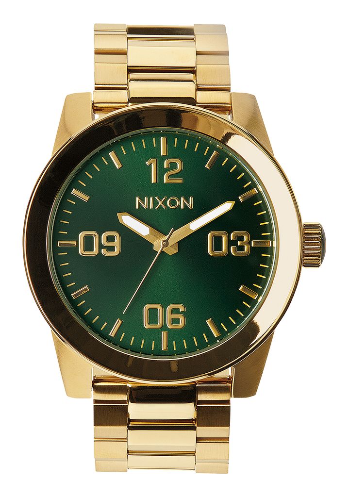 Grey / Gold / Green Watches Nixon Corporal Stainless Steel Watches | 431LFOURP