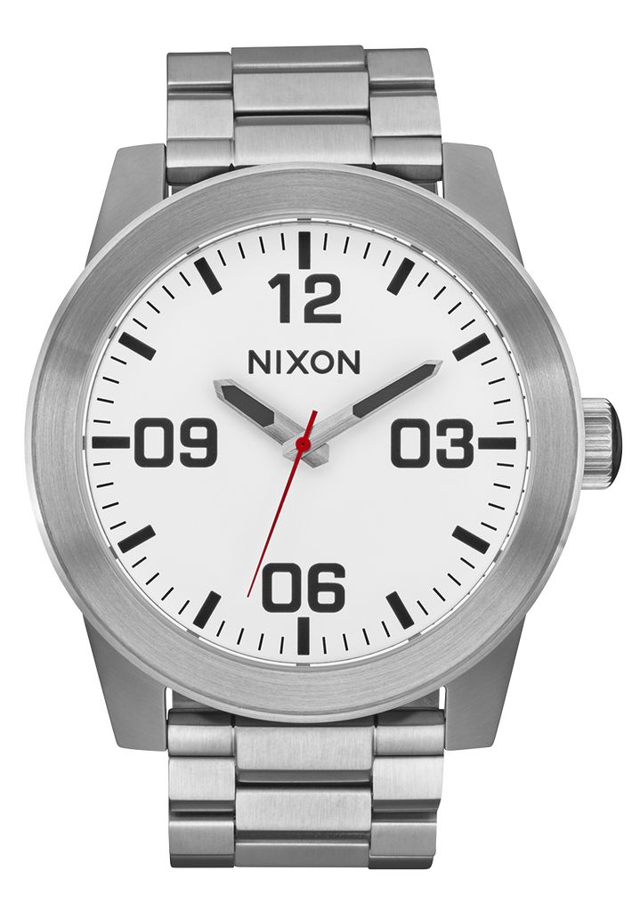 Grey / White / Silver Watches Nixon Corporal Stainless Steel Watches | 690LZXVWN