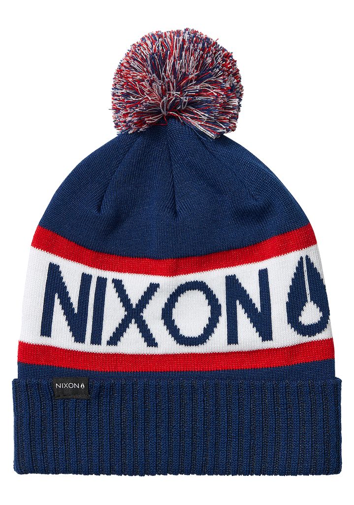 Navy / White Accessories Nixon Teamster Beanie | 453IMZCVH