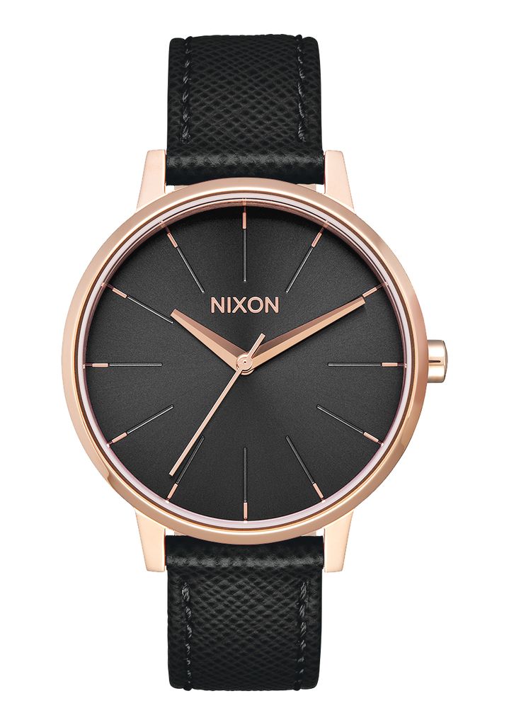 Rose Gold / Black Watches Nixon Kensington Leather Watches | 368IWNVCX